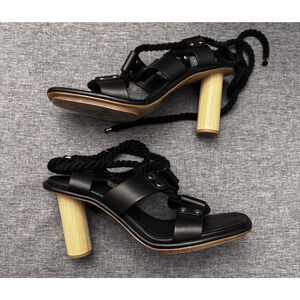 Ulla Johnson Elvie Rope High Heel Sandals Size 40 / US 9.5 Black